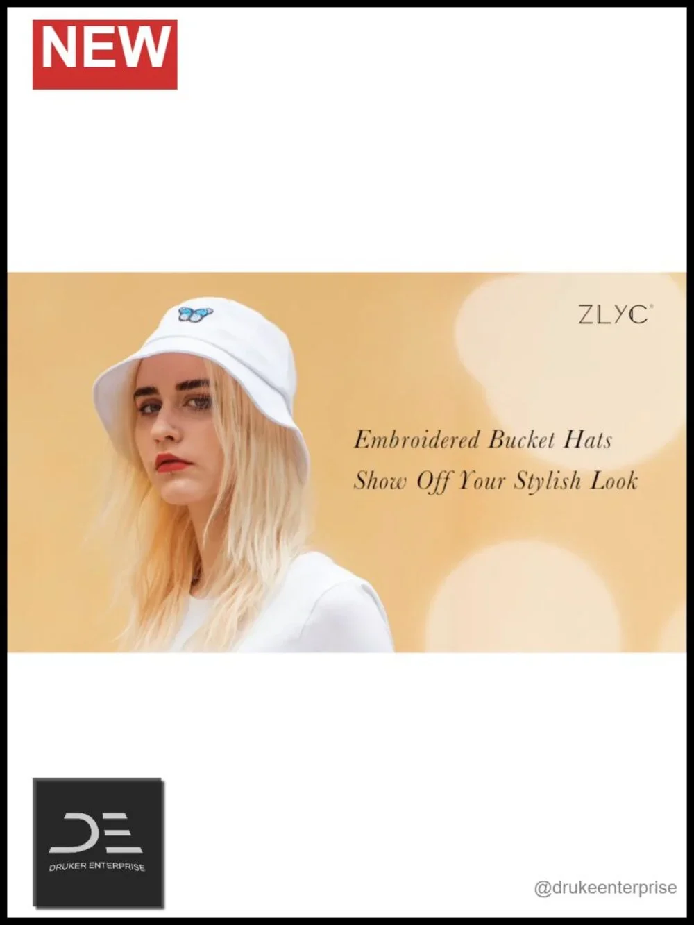 Embroidered Cotton Bucket Hat Packable Sun Cap for Travel